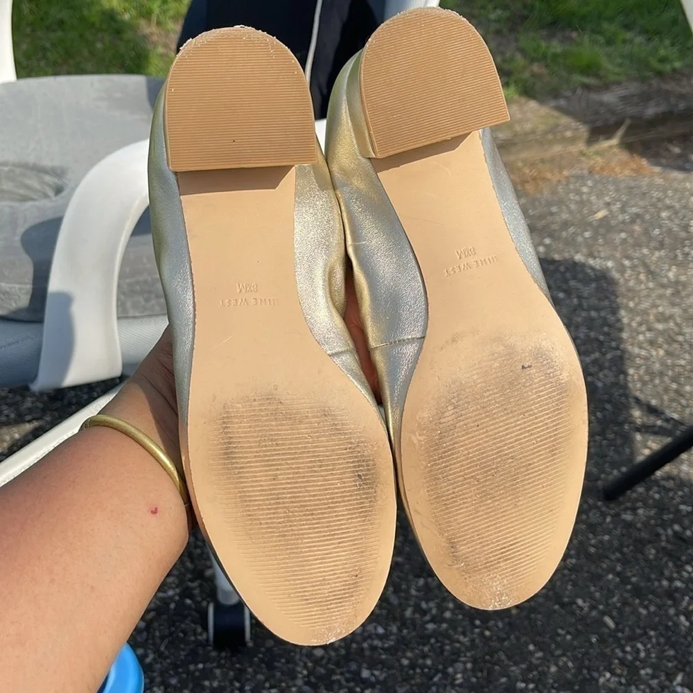 Nine West gold mini heels